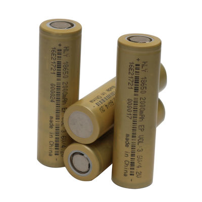 Rate Rechargeable Li Ion Battery alto cilíndrico 2000mAh 18650 RoHS para ferramentas elétricas