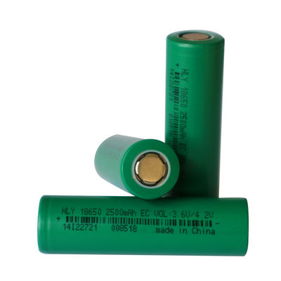 Bateria 3.7v 18650 2500mah recarregável alta da taxa 3C para a lanterna elétrica brilhante